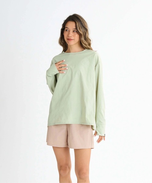 ROXY(ロキシー)の「HEAR THE WAVES /ロキシー長袖ラッシュガード・ウエストゴムボトムス2点セット(水着)(ラッシュガード・レディース・ホワイト/ベージュ/ブラック/グリーン/ブラック系その他・SMALL/MEDIUM/LARGE)」の5枚目の写真