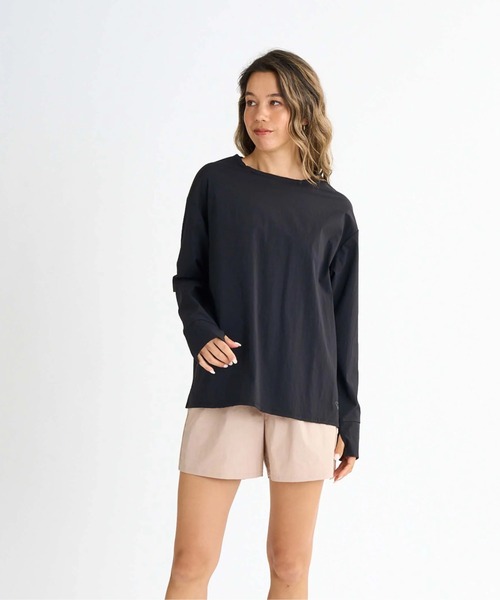 ROXY(ロキシー)の「HEAR THE WAVES /ロキシー長袖ラッシュガード・ウエストゴムボトムス2点セット(水着)(ラッシュガード・レディース・ホワイト/ベージュ/ブラック/グリーン/ブラック系その他・SMALL/MEDIUM/LARGE)」の2枚目の写真
