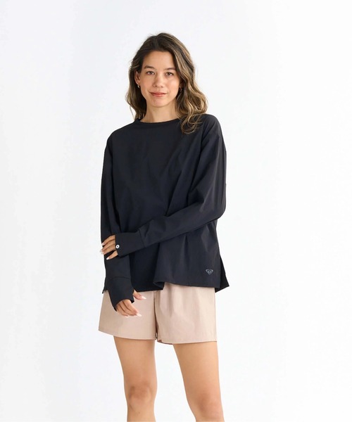 ROXY(ロキシー)の「HEAR THE WAVES /ロキシー長袖ラッシュガード・ウエストゴムボトムス2点セット(水着)(ラッシュガード・レディース・ホワイト/ベージュ/ブラック/グリーン/ブラック系その他・SMALL/MEDIUM/LARGE)」の12枚目の写真