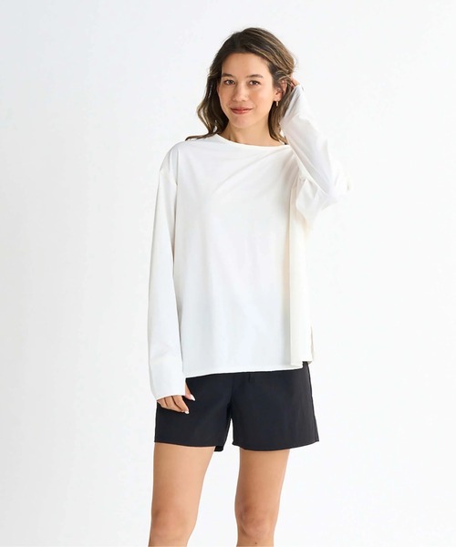 ROXY(ロキシー)の「HEAR THE WAVES /ロキシー長袖ラッシュガード・ウエストゴムボトムス2点セット(水着)(ラッシュガード・レディース・ホワイト/ベージュ/ブラック/グリーン/ブラック系その他・SMALL/MEDIUM/LARGE)」の6枚目の写真