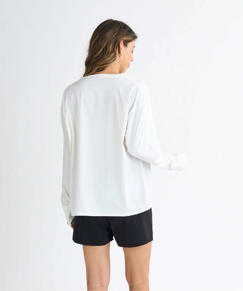 ROXY(ロキシー)の「HEAR THE WAVES /ロキシー長袖ラッシュガード・ウエストゴムボトムス2点セット(水着)(ラッシュガード・レディース・ホワイト/ベージュ/ブラック/グリーン/ブラック系その他・SMALL/MEDIUM/LARGE)」の7枚目の写真