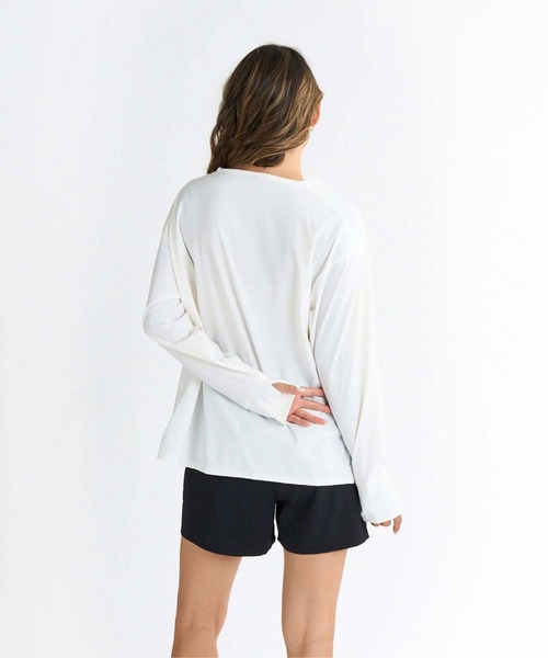 ROXY(ロキシー)の「HEAR THE WAVES /ロキシー長袖ラッシュガード・ウエストゴムボトムス2点セット(水着)(ラッシュガード・レディース・ホワイト/ベージュ/ブラック/グリーン/ブラック系その他・SMALL/MEDIUM/LARGE)」の9枚目の写真