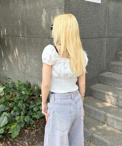 sedacle girl(セダクルガール)の「パフスリーブホックブラウス(シャツ/ブラウス・レディース・ブラック/ライトブルー/オフホワイト・SMALL/MEDIUM)」の7枚目の写真