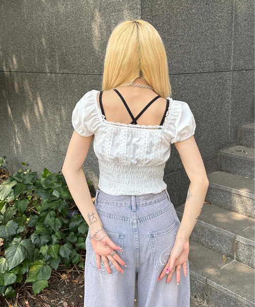 sedacle girl(セダクルガール)の「パフスリーブホックブラウス(シャツ/ブラウス・レディース・ブラック/ライトブルー/オフホワイト・SMALL/MEDIUM)」の8枚目の写真