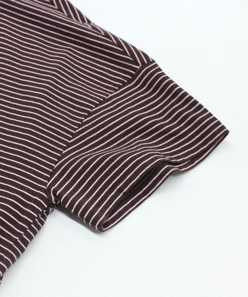 RNA-N（アールエヌエーエヌ）の「M2465 マイクロボーダールーズワイドＴ（Tシャツ/カットソー・レディース・グレー系その他/ブラウン系その他/ブラック×ホワイト・FREE）」の20枚目の写真