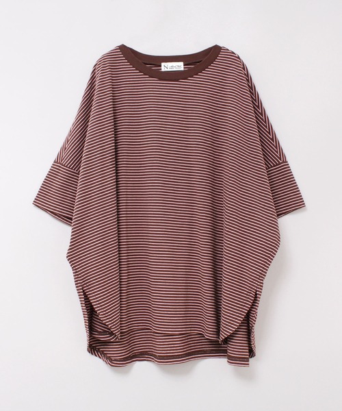 RNA-N（アールエヌエーエヌ）の「M2465 マイクロボーダールーズワイドＴ（Tシャツ/カットソー・レディース・グレー系その他/ブラウン系その他/ブラック×ホワイト・FREE）」の11枚目の写真