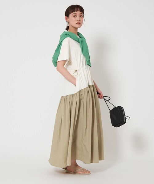 【新品未使用】グリーンレーベルリラクシング　ドッキングワンピース セール】タフタ ドッキング ワンピース（ワンピース）｜green