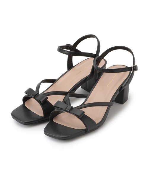 couture brooch（クチュールブローチ）の「リボンデザインサンダル（サンダル・レディース・オフホワイト/ブラック・35/30/45）」の4枚目の写真