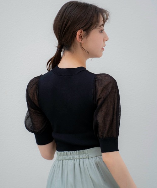 NOELA（ノエラ）の「ビスチェライクシアーニット（ニット/セーター・レディース・ピンク/ブラック/オフホワイト・フリー）」の6枚目の写真