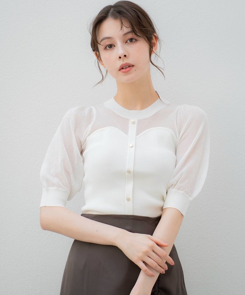 NOELA（ノエラ）の「ビスチェライクシアーニット（ニット/セーター・レディース・ピンク/ブラック/オフホワイト・フリー）」の10枚目の写真