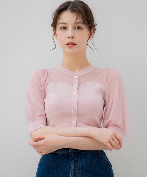 NOELA（ノエラ）の「ビスチェライクシアーニット（ニット/セーター・レディース・ピンク/ブラック/オフホワイト・フリー）」の17枚目の写真