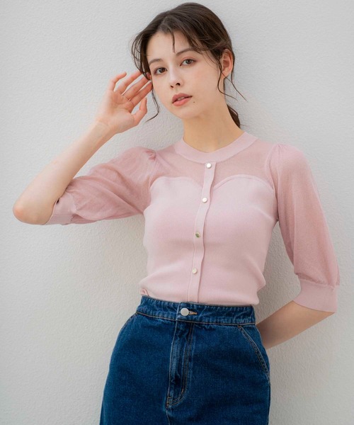 NOELA（ノエラ）の「ビスチェライクシアーニット（ニット/セーター・レディース・ピンク/ブラック/オフホワイト・フリー）」の18枚目の写真