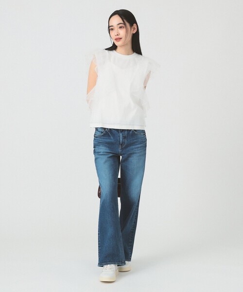 tシャツ チュール レイヤー ラッフルスリーブ Tシャツ レディース Ray BEAMS tシャツ チュール レイヤー ラッフルスリーブ Tシャツ