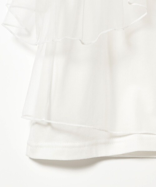Ray BEAMS（レイビームス）の「チュール レイヤー ラッフルスリーブ Tシャツ（Tシャツ/カットソー・レディース・ホワイト/ブラック・ONE SIZE）」の18枚目の写真