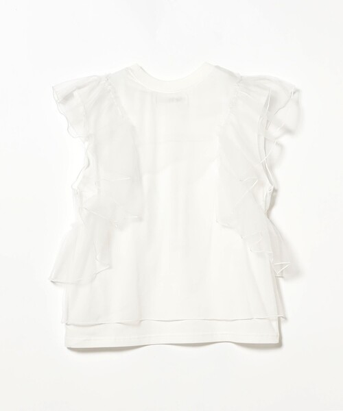 Ray BEAMS（レイビームス）の「チュール レイヤー ラッフルスリーブ Tシャツ（Tシャツ/カットソー・レディース・ホワイト/ブラック・ONE SIZE）」の19枚目の写真