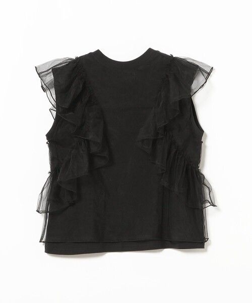 Ray BEAMS（レイビームス）の「チュール レイヤー ラッフルスリーブ Tシャツ（Tシャツ/カットソー・レディース・ホワイト/ブラック・ONE SIZE）」の22枚目の写真