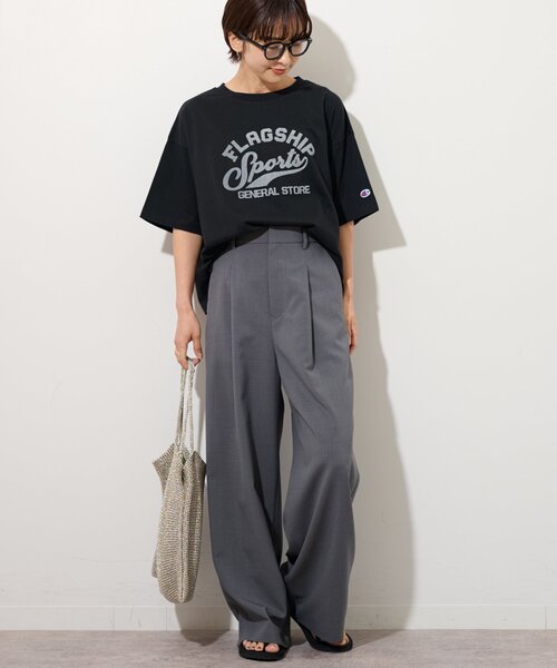 Champion(チャンピオン)の「別注【Champion/チャンピオン】26/s Jersey Tee:Tシャツ(Tシャツ/カットソー・レディース・ブラック/アイボリー/カーキ/ホワイト/マルーン・FREE)」の10枚目の写真