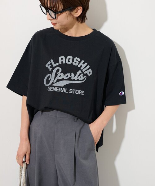 Champion(チャンピオン)の「別注【Champion/チャンピオン】26/s Jersey Tee:Tシャツ(Tシャツ/カットソー・レディース・ブラック/アイボリー/カーキ/ホワイト/マルーン・FREE)」の13枚目の写真