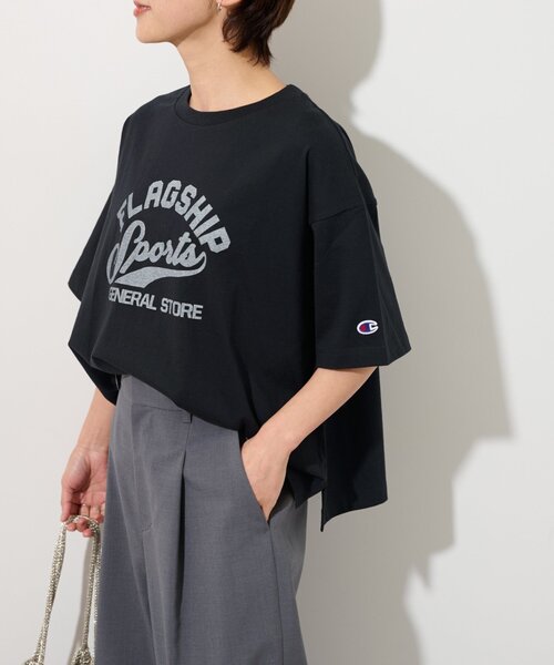 Champion(チャンピオン)の「別注【Champion/チャンピオン】26/s Jersey Tee:Tシャツ(Tシャツ/カットソー・レディース・ブラック/アイボリー/カーキ/ホワイト/マルーン・FREE)」の14枚目の写真