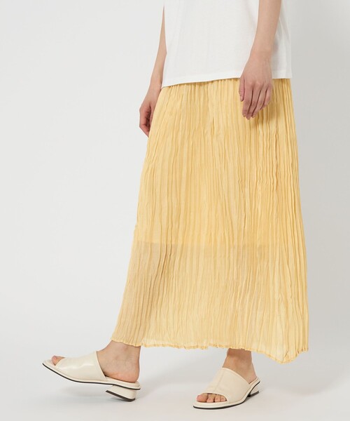 CITEN(シテン)の「<CITEN>プリーツナロースカート(スカート・レディース・ライトピンク/イエロー/ブラック・M/S)」の3枚目の写真