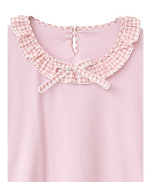 PINK HOUSE - 日本製★PINK HOUSE ギンガムチェック オープンカラー シャツ セール】ギンガムチェック使いカットソー（Tシャツ/カットソー