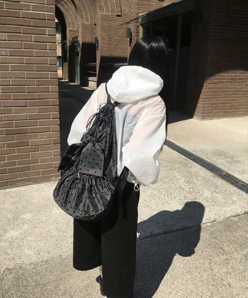 anyonemore(エニワンモア)の「ドットドロストリボンサテン風リュック(バックパック/リュック・レディース・ブラック・FREE)」の16枚目の写真