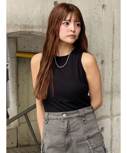 MURUA（ムルーア）の「サイドホックリブカットソー（Tシャツ/カットソー・レディース・ブラック/ホワイト/オレンジ・FREE）」の11枚目の写真