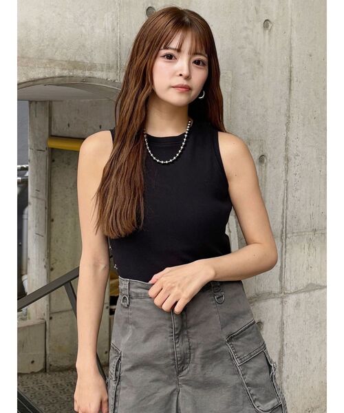 MURUA（ムルーア）の「サイドホックリブカットソー（Tシャツ/カットソー・レディース・ブラック/ホワイト/オレンジ・FREE）」の12枚目の写真