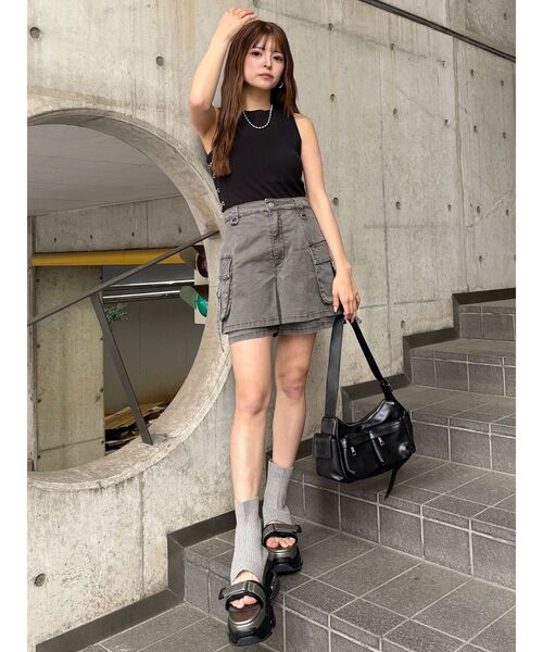 MURUA（ムルーア）の「サイドホックリブカットソー（Tシャツ/カットソー・レディース・ブラック/ホワイト/オレンジ・FREE）」の13枚目の写真