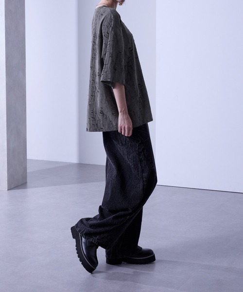 Loose/ルース(ルース)の「クラッシュ オーバーダメージTシャツ(Tシャツ/カットソー・メンズ・グレー/ブルー/ブラウン・S/M/L)」の10枚目の写真