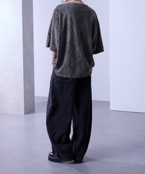 Loose/ルース(ルース)の「クラッシュ オーバーダメージTシャツ(Tシャツ/カットソー・メンズ・グレー/ブルー/ブラウン・S/M/L)」の11枚目の写真