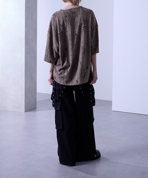 Loose/ルース(ルース)の「クラッシュ オーバーダメージTシャツ(Tシャツ/カットソー・メンズ・グレー/ブルー/ブラウン・S/M/L)」の19枚目の写真