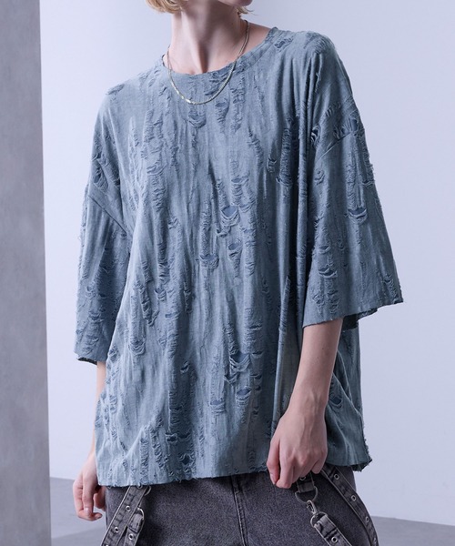 クラッシュ オーバーダメージTシャツ（Tシャツ/カットソー）｜Loose