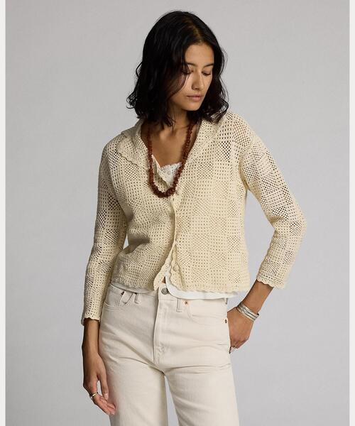 RRL(ダブル アール エル)の「ハンドクロシェイド コットン カーディガン(カーディガン/ボレロ・レディース・ナチュラル・3/1/2/4)」の2枚目の写真