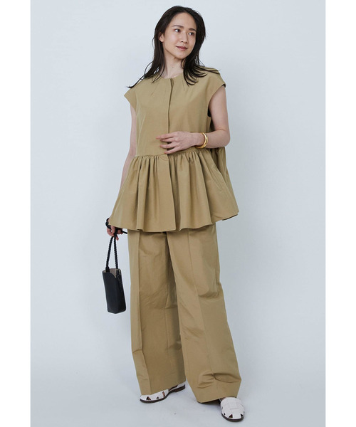 1er Arrondissement（プルミエアロンディスモン）の「コットンナイロンタフタペプラムジレ（その他アウター・レディース・ブルー系その他3/ベージュ・36/38）」の7枚目の写真