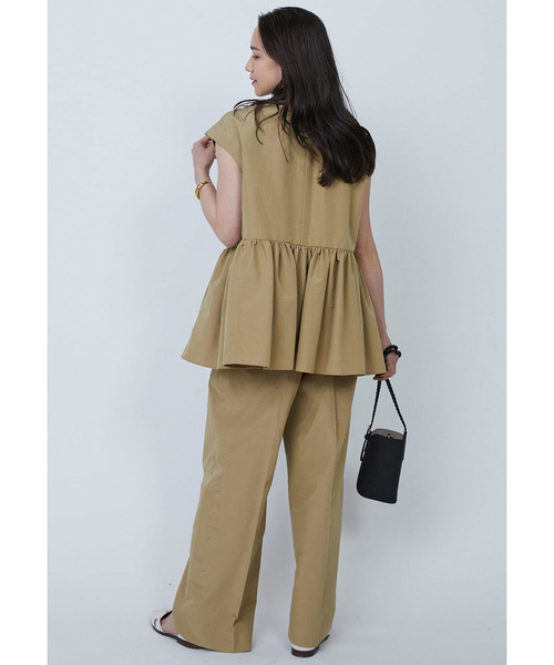 1er Arrondissement（プルミエアロンディスモン）の「コットンナイロンタフタペプラムジレ（その他アウター・レディース・ブルー系その他3/ベージュ・36/38）」の8枚目の写真