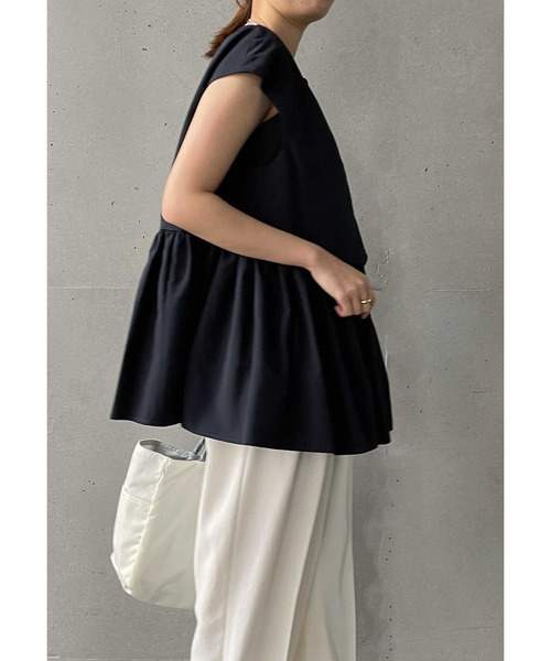 1er Arrondissement（プルミエアロンディスモン）の「コットンナイロンタフタペプラムジレ（その他アウター・レディース・ブルー系その他3/ベージュ・36/38）」の14枚目の写真