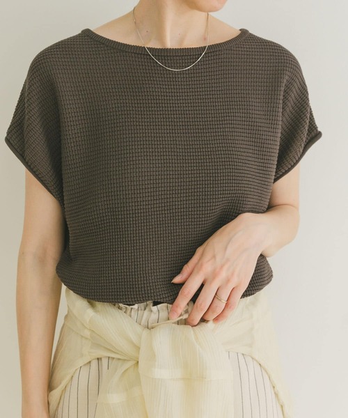 ITEMS URBANRESEARCH（アイテムズ アーバンリサーチ）の「ワッフルフレンチニット（ニット/セーター・レディース・ホワイト/チャコールグレー/グリーン・FREE）」の19枚目の写真