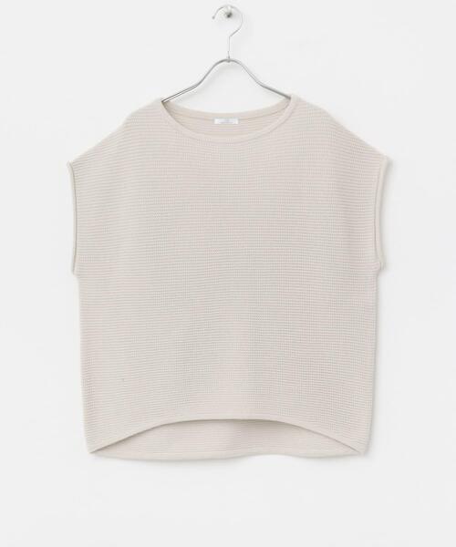 ITEMS URBANRESEARCH（アイテムズ アーバンリサーチ）の「ワッフルフレンチニット（ニット/セーター・レディース・ホワイト/チャコールグレー/グリーン・FREE）」の9枚目の写真
