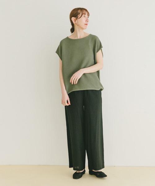 ITEMS URBANRESEARCH（アイテムズ アーバンリサーチ）の「ワッフルフレンチニット（ニット/セーター・レディース・ホワイト/チャコールグレー/グリーン・FREE）」の10枚目の写真