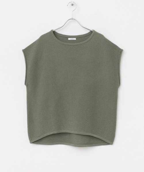ITEMS URBANRESEARCH（アイテムズ アーバンリサーチ）の「ワッフルフレンチニット（ニット/セーター・レディース・ホワイト/チャコールグレー/グリーン・FREE）」の13枚目の写真