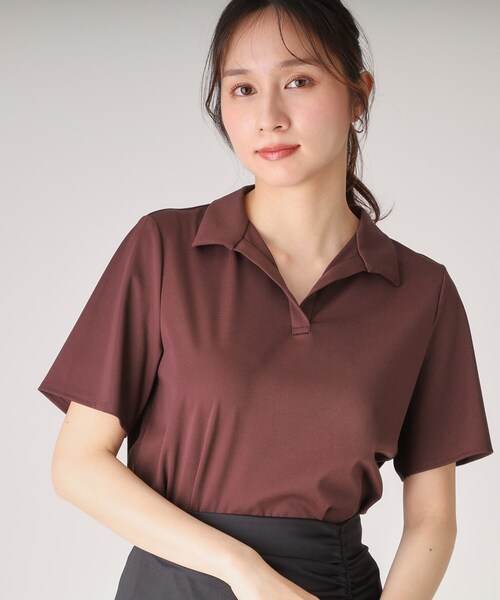 COUP DE CHANCE(クードシャンス)の「【洗える/日本製】スキッパーカットソー(Tシャツ/カットソー・レディース・ホワイト/ボルドー/ネイビー・34/36/38/40)」の8枚目の写真