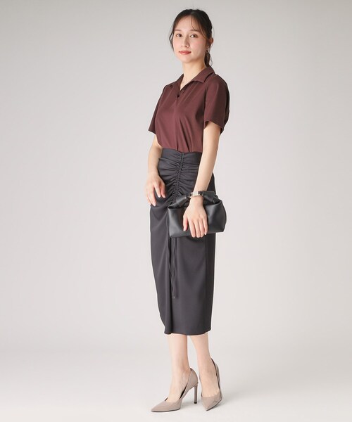 COUP DE CHANCE(クードシャンス)の「【洗える/日本製】スキッパーカットソー(Tシャツ/カットソー・レディース・ホワイト/ボルドー/ネイビー・34/36/38/40)」の10枚目の写真