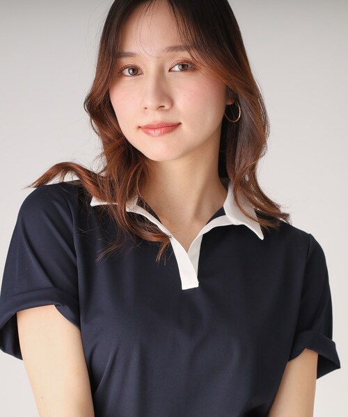 COUP DE CHANCE(クードシャンス)の「【洗える/日本製】スキッパーカットソー(Tシャツ/カットソー・レディース・ホワイト/ボルドー/ネイビー・34/36/38/40)」の12枚目の写真