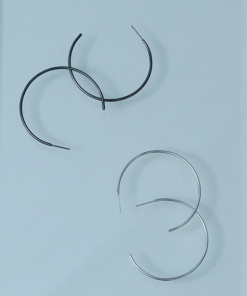 and cloud(アンドクラウド)の「Ink Skinny Pierce L(ピアス(両耳用)・レディース・シルバー/ブラック・FREE)」の1枚目の写真