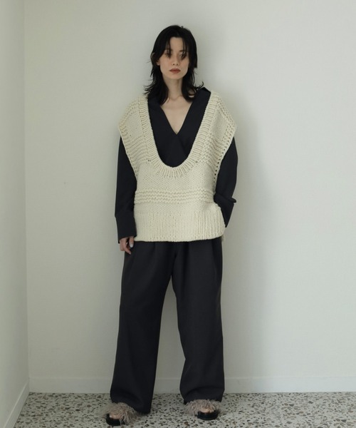 anuke（アンヌーク）の「Uneck Handknit Vest（ベスト）」 - WEAR