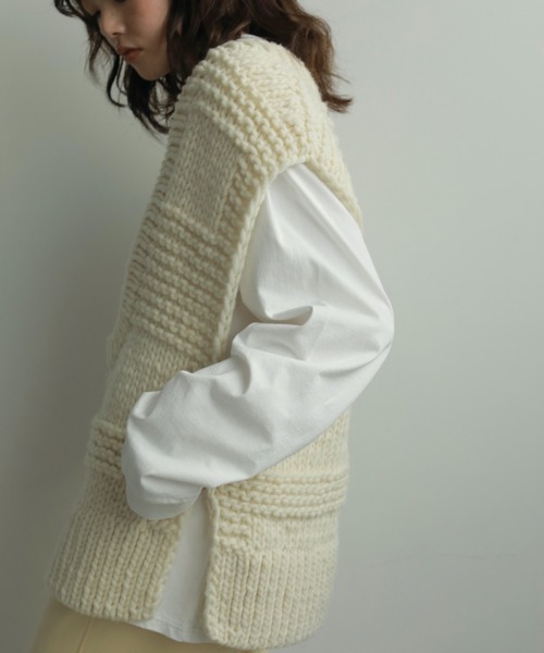 セール】Uneck Handknit Vest（ベスト）｜anuke（アンヌーク）の