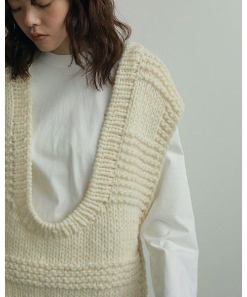 anuke（アンヌーク）の「Uneck Handknit Vest（ベスト）」 - WEAR