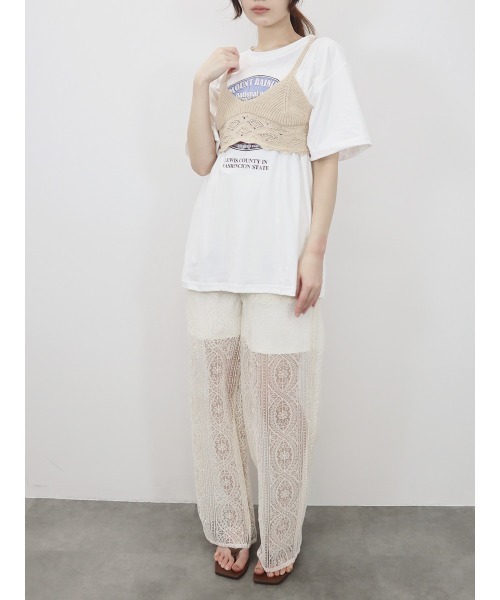 Tallサイズあり』ストレッチワイドクロップドパンツ[AA14-24C007