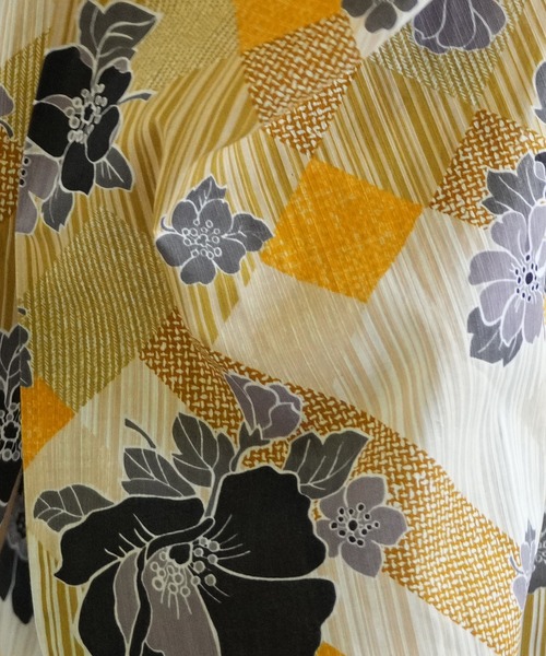 utatane（ウタタネ）の「キッズ浴衣3点セット ニコアンティーク 芙蓉エフェクト イエロー（浴衣・キッズ・イエロー・100cm/110cm/120cm/130cm）」の7枚目の写真